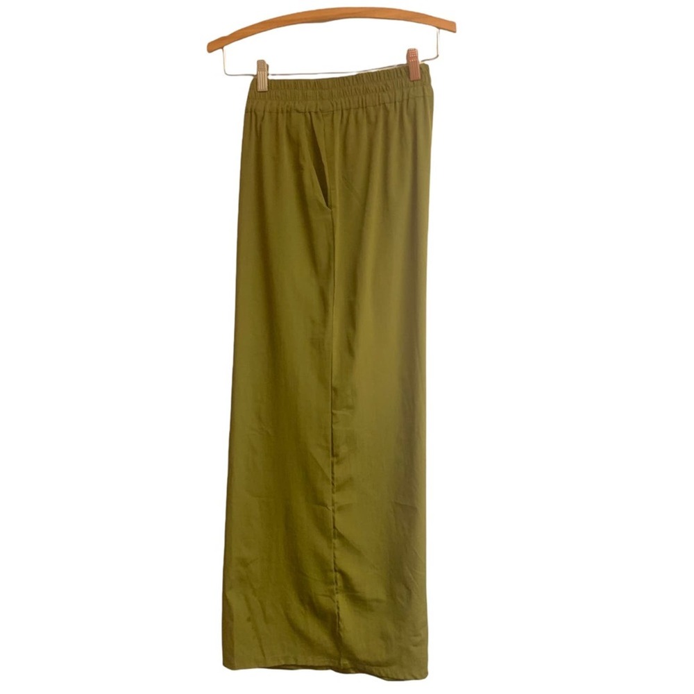 The Magic of Steve & Lindsay Olive green wide leg silky trousers size 1X